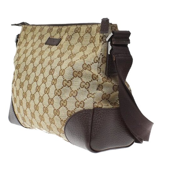 GUCCI Logo GG Pattern Shoulder Bag Canvas Leather Brown Italy 36KB248 - Picture 2 of 16